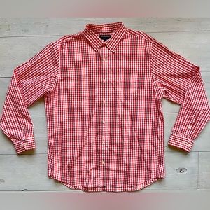 Banana Republic Men’s Red-Orange Non-Iron Slim Fit Button-Down Shirt XL 17-17.5